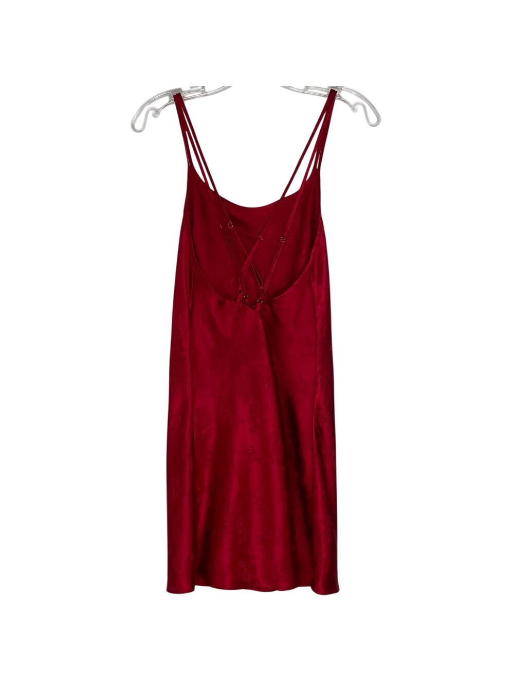Victoria Secret Red Floral Satin Slip Mini Gown Women's Medium Romantic Evening